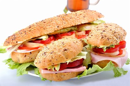 sebikus (artist) - Fresh sandwich with ham and cheese Photographie de stock - Aubaine LD & Abonnement, Code: 400-05219913