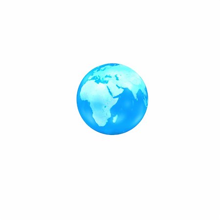 Shiny blue Earth on white background Stock Photo - Budget Royalty-Free & Subscription, Code: 400-05219933