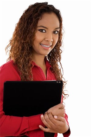 simsearch:400-04854970,k - Stock image of female student over white background Stock Photo - Budget Royalty-Free & Subscription, Code: 400-05210146
