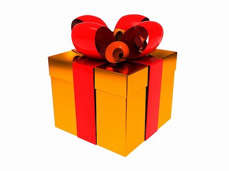 simsearch:400-05241626,k - 3d illustration of golden present box isolated over white background Photographie de stock - Aubaine LD & Abonnement, Code: 400-05210198