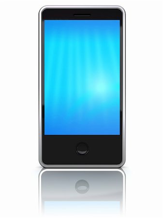3d illustration of modern mobile phone over white background Photographie de stock - Aubaine LD & Abonnement, Code: 400-05210217