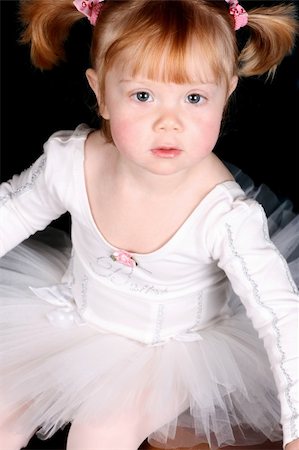 simsearch:400-07302639,k - Little ballet toddler wearing a white tutu Stock Photo - Budget Royalty-Free & Subscription, Code: 400-05210411