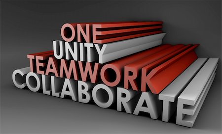 Teamwork Unity and Collaboration in 3d Text Stock Photo - Budget Royalty-Free & Subscription, Code: 400-05210516