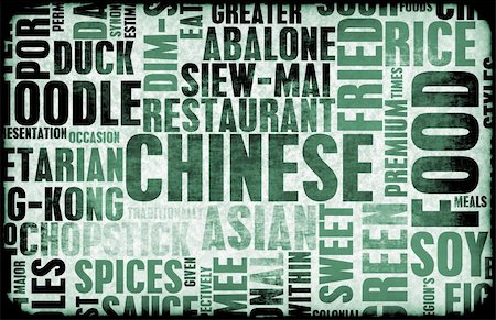 Chinese Food Menu Art Background in Grunge Stock Photo - Budget Royalty-Free & Subscription, Code: 400-05210522