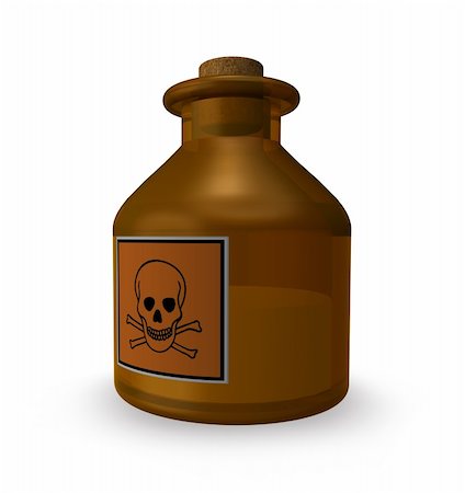 scientific research old - old bottle with toxic liquid - 3d illustration Stock Photo - Budget Royalty-Free & Subscription, Code: 400-05210563