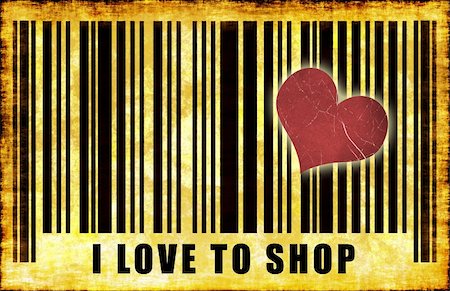 I Love To Shop Barcode Grunge Abstract Poster Foto de stock - Super Valor sin royalties y Suscripción, Código: 400-05211102