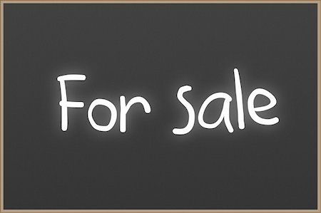 Chalkboard with wooden frame and the text For Sale Stock Photo - Budget Royalty-Free & Subscription, Code: 400-05211471