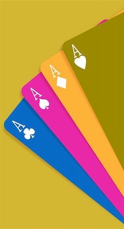 Colorful playing cards in a yellowish background Stock Photo - Budget Royalty-Free & Subscription, Code: 400-05211651