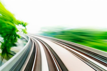 elevated train - Motion blurred on speeding sky train. Stock Photo - Budget Royalty-Free & Subscription, Code: 400-05211722