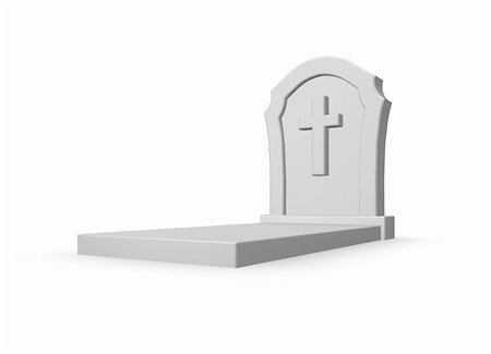 simsearch:400-07570169,k - gravestone with christian cross on white background - 3d illustration Photographie de stock - Aubaine LD & Abonnement, Code: 400-05211957
