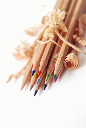 simsearch:400-04935910,k - Colorful Pencils isolated on the white background Stock Photo - Budget Royalty-Free & Subscription, Code: 400-05212003