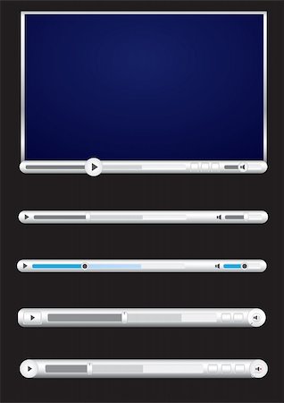 pause button - Browser video player on the black background Stock Photo - Budget Royalty-Free & Subscription, Code: 400-05212129