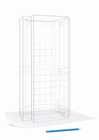 simsearch:400-04033020,k - The thumbnail of a corporate building drawn by a pencil on a paper clean sheet Photographie de stock - Aubaine LD & Abonnement, Code: 400-05212145