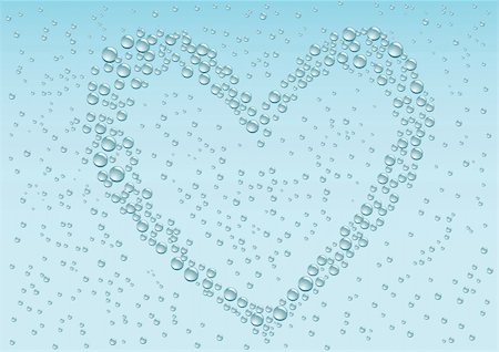 sacred heart - Drops love heart on the blue condensation background Stock Photo - Budget Royalty-Free & Subscription, Code: 400-05212159