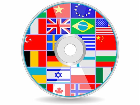 dvd a disk with flags of the states for design in a vector Stock Photo - Budget Royalty-Free & Subscription, Code: 400-05212347