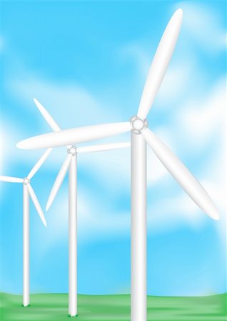 simsearch:400-04339274,k - The electric wind-turbine generate pure energy Fotografie stock - Microstock e Abbonamento, Codice: 400-05212435