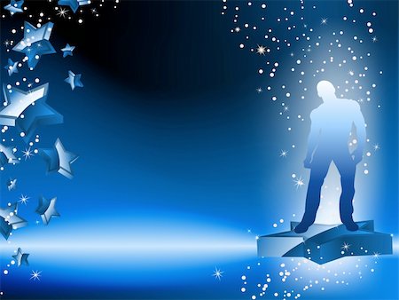 fashion party night discotheque - Boy Dancing on Star Blue Flyer. Editable Vector Image Stock Photo - Budget Royalty-Free & Subscription, Code: 400-05212504