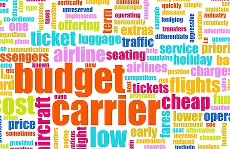 Budget Carrier Low Cost Airline Concept Art Stock Photo - Budget Royalty-Free & Subscription, Code: 400-05213041