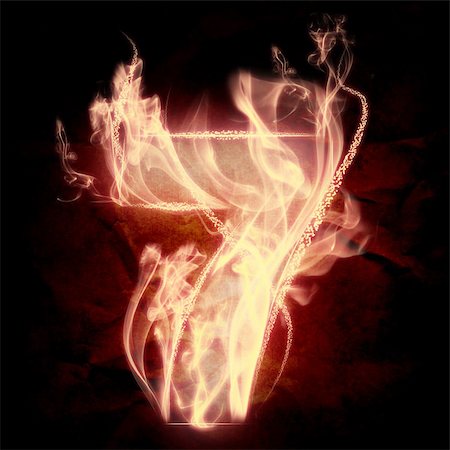 Number Seven In Flames. Abstract flame and smoke composition Stock Photo - Budget Royalty-Free & Subscription, Code: 400-05213056