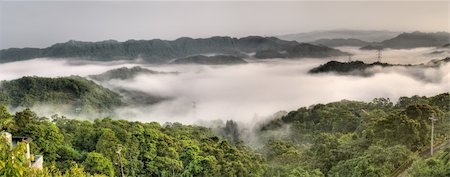 simsearch:400-04016461,k - Panoramic landscape of countryside with power tower in mist and clouds. Foto de stock - Super Valor sin royalties y Suscripción, Código: 400-05213254