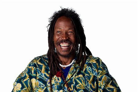 rastafarian - Man with dreadlocks laughing out loud, isolated on white Stock Photo - Budget Royalty-Free & Subscription, Code: 400-05213722
