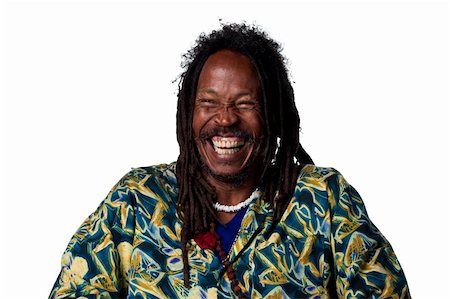 rastafari - Rasta man laughing out loud, isolated image Photographie de stock - Aubaine LD & Abonnement, Code: 400-05213738