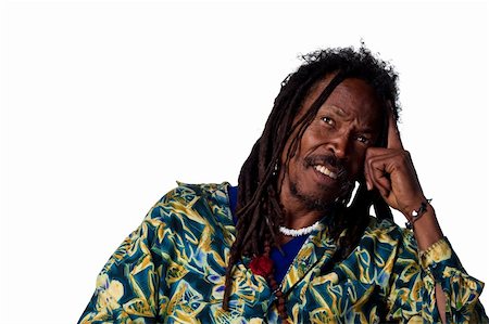 rasta man - Man with finger on his forehead thinking hard Stock Photo - Budget Royalty-Free & Subscription, Code: 400-05213745