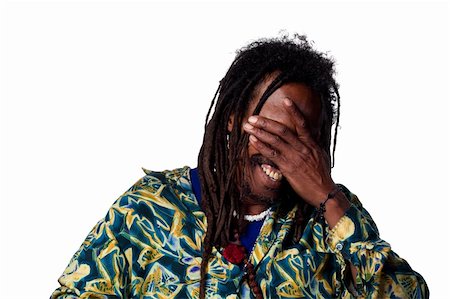 rastafarian - Laughing man covers his face, finds something very funny Stock Photo - Budget Royalty-Free & Subscription, Code: 400-05213759