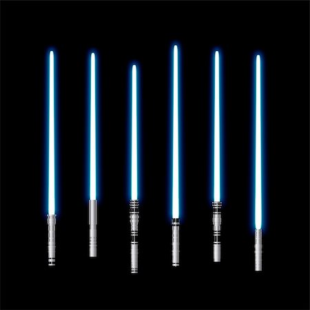 saber - An illustration of some blue laser light saber Stock Photo - Budget Royalty-Free & Subscription, Code: 400-05224131