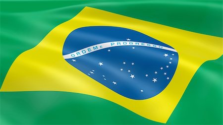 Brazilian flag in the wind. Part of a series. Stock Photo - Budget Royalty-Free & Subscription, Code: 400-05224296