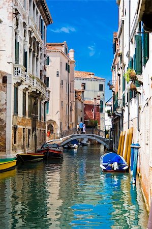 green and blue water of a typical venetian canal, Italy Stock Photo - Budget Royalty-Free & Subscription, Code: 400-05224721