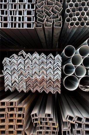 diminishing - Metal pipes and angle iron  stack for  construction Stock Photo - Budget Royalty-Free & Subscription, Code: 400-05225183