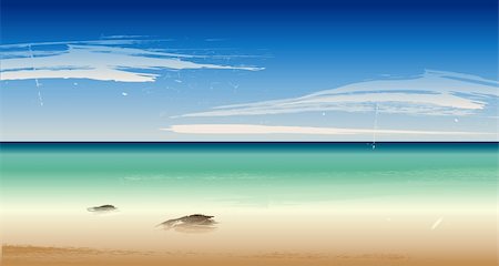 fet (artist) - vector Summertime at the beach, sea Foto de stock - Super Valor sin royalties y Suscripción, Código: 400-05225760
