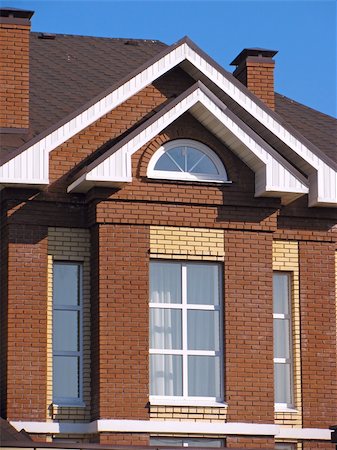 Facade of suburban brick house Stock Photo - Budget Royalty-Free & Subscription, Code: 400-05226361