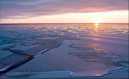 simsearch:400-03985677,k - Evening sunset in the Arctic Sea Foto de stock - Super Valor sin royalties y Suscripción, Código: 400-05227319