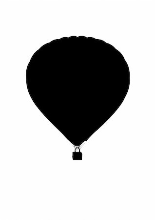 hot air ballon silhouette, vector illustration Stock Photo - Budget Royalty-Free & Subscription, Code: 400-05227576