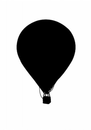 hot air ballon silhouette, vector illustration Stock Photo - Budget Royalty-Free & Subscription, Code: 400-05227577