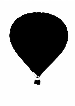 hot air ballon silhouette, vector illustration Stock Photo - Budget Royalty-Free & Subscription, Code: 400-05227578