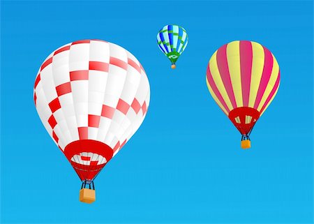 3 hot air ballons in sky, vector illustration Stock Photo - Budget Royalty-Free & Subscription, Code: 400-05227581