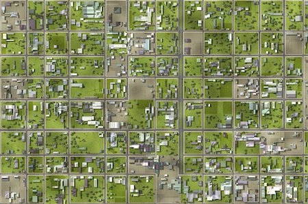 Aerial View of a City Suburb as Art Stock Photo - Budget Royalty-Free & Subscription, Code: 400-05227777