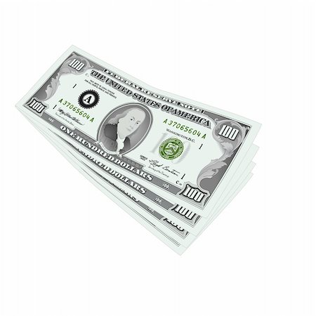 franklin - 100 dollars notes isolated, vector illustration Stock Photo - Budget Royalty-Free & Subscription, Code: 400-05228003