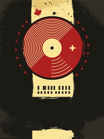 fet (artist) - abstract grunge musical poster with vinyl circle Foto de stock - Super Valor sin royalties y Suscripción, Código: 400-05228229