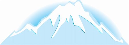 snow mountains illustration - znachek  mountains on belofone.Vector Stock Photo - Budget Royalty-Free & Subscription, Code: 400-05228354