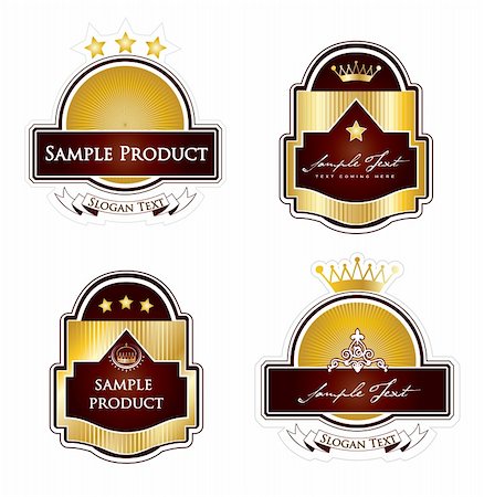 royal crown and elements - Framed labels set in editable vector format Stock Photo - Budget Royalty-Free & Subscription, Code: 400-05228626