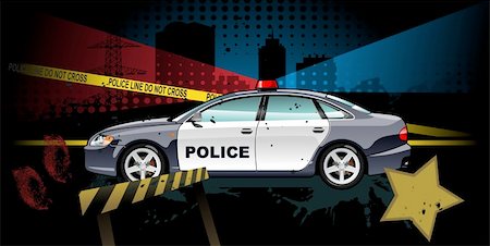 patrolling - A Vector .eps 8 illustration of police car. Simple gradients only - no gradient mesh. Stock Photo - Budget Royalty-Free & Subscription, Code: 400-05228620
