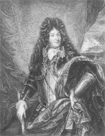 simsearch:400-05323422,k - Louis XIV of France (1638 -1715) on engraving from 1886. King of France from 1643 to 1715. Engraved by W.Greatbatch and published in London by Richard Bentley & Son in 1886. Foto de stock - Super Valor sin royalties y Suscripción, Código: 400-05228860