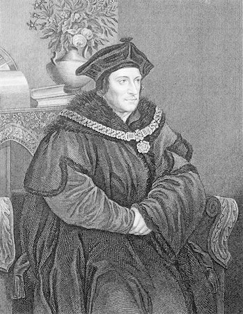 simsearch:400-04677216,k - Thomas More (1478-1535) on engraving from the 1800s. English lawyer, social philosopher, author and statesman. He is recognised as a saint within the Catholic Church. Engraved by H.T.Ryall and published by the London Printing and Publishing Company. Stock Photo - Budget Royalty-Free & Subscription, Code: 400-05228886