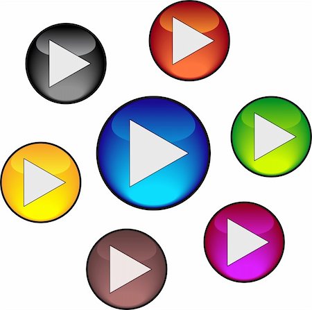 simsearch:400-04177289,k - Set play buttons. Vector Illustration Stock Photo - Budget Royalty-Free & Subscription, Code: 400-05229300