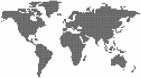 Dotted World Map - background illustration, vector Stock Photo - Budget Royalty-Free & Subscription, Code: 400-05229491