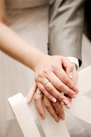 Just married couple showing up their rings Stock Photo - Budget Royalty-Free & Subscription, Code: 400-05220556